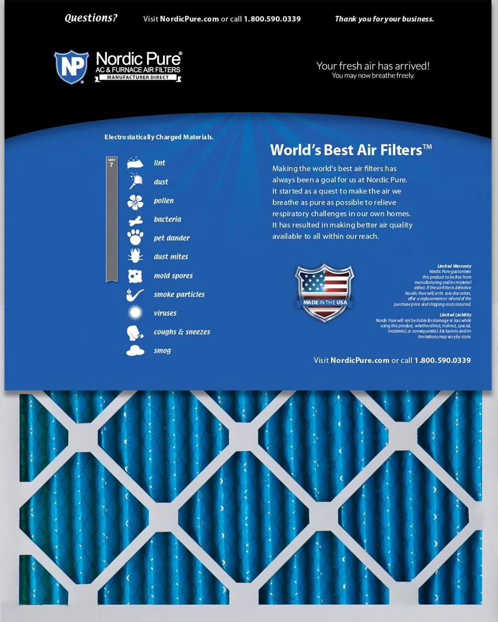 12x24x1 (11_1/2x23_1/2) Pleated MERV 7 Air Filters 12 Pack