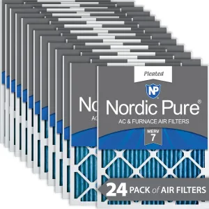 12x24x1 (11_1/2x23_1/2) Pleated MERV 7 Air Filters 24 Pack