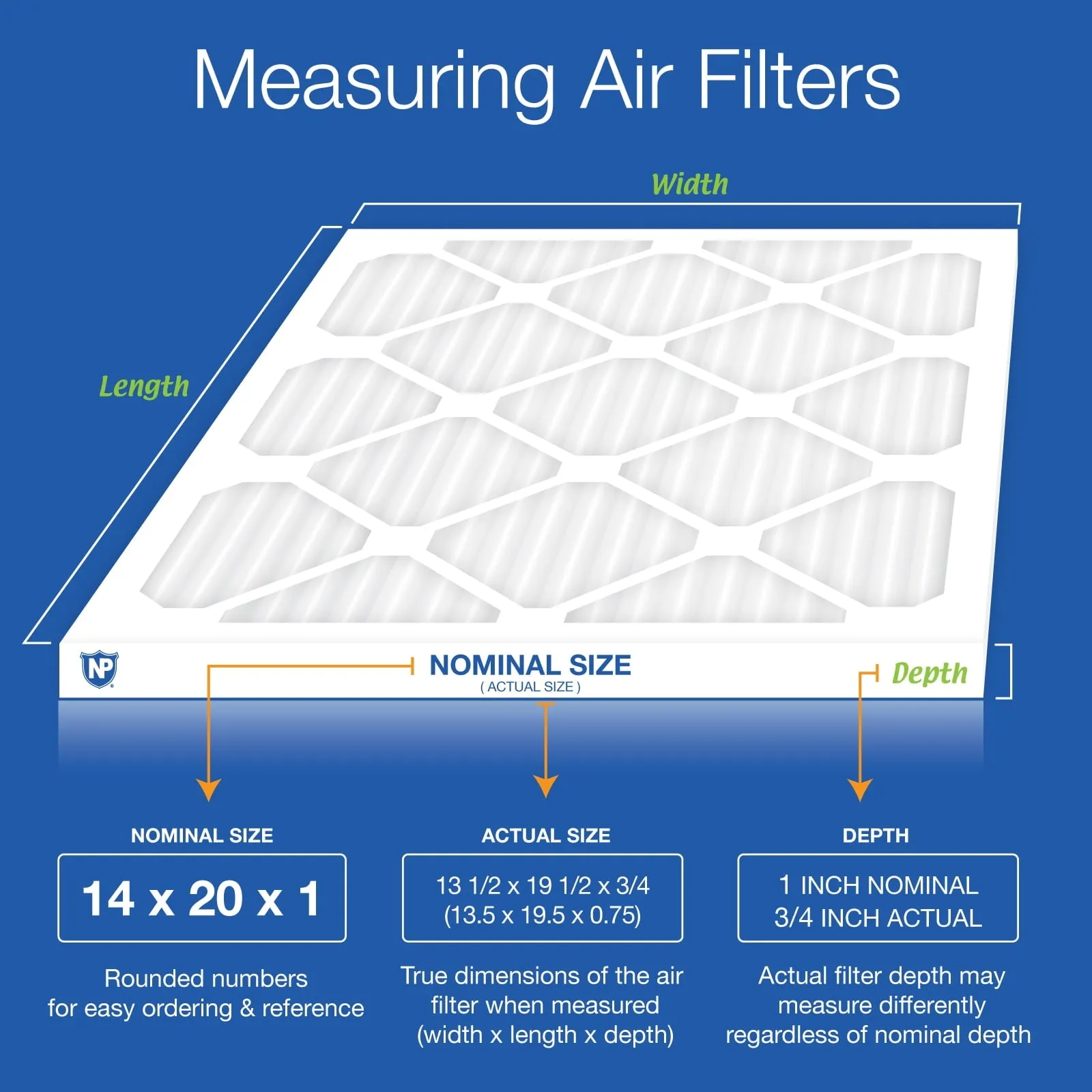 14x20x1 (13_1/2x19_1/2) Pleated Air Filters MERV 13 Plus Carbon 12 Pack