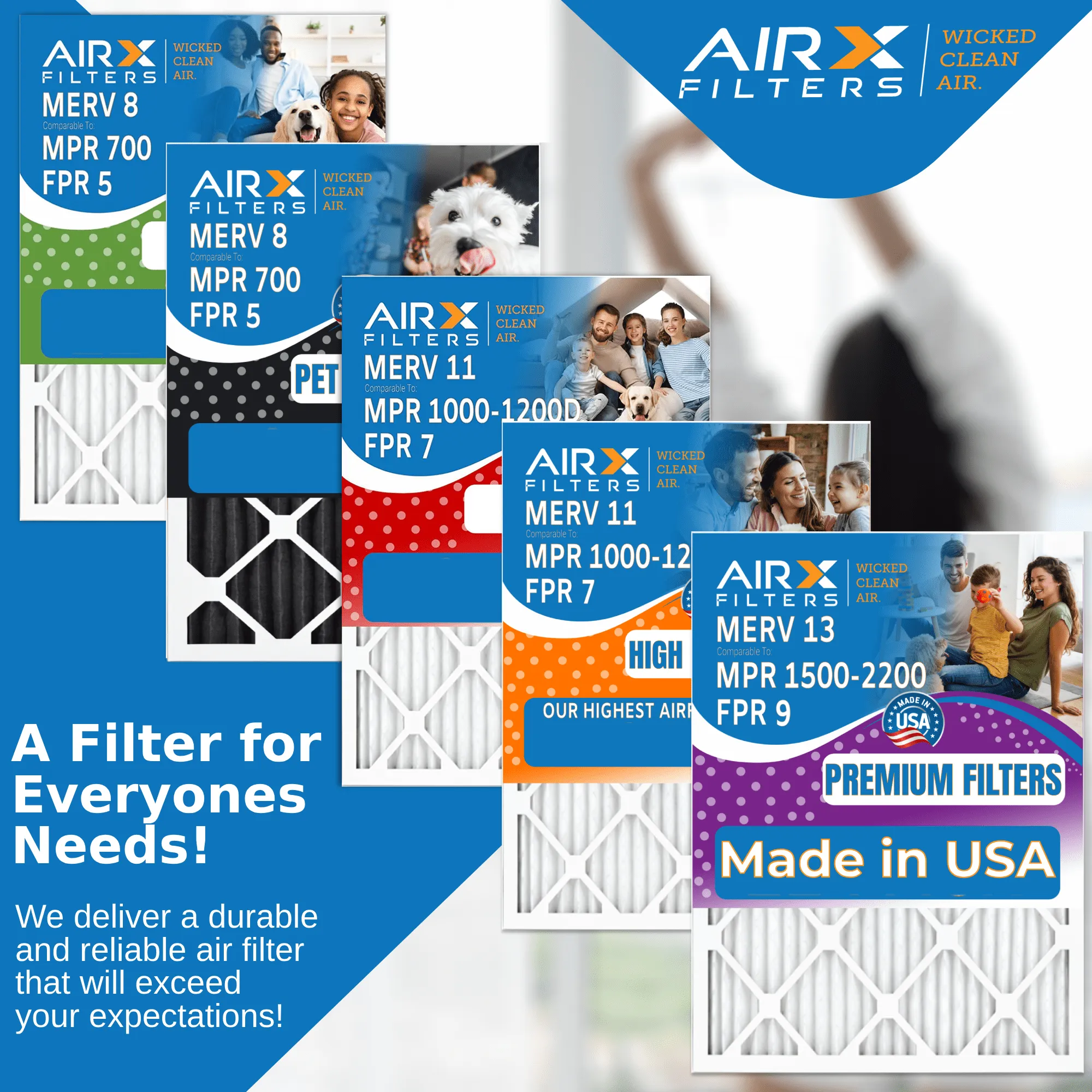 14x24x1 Air Filter Odor Eliminator Carbon Filter MERV 8 Comparable to MPR 700 & FPR 5 AC HVAC Premium USA Made 14x24x1 Furnace Filters by AIRX FILTERS WICKED CLEAN AIR. 6 Pack