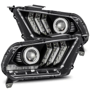 2010-2012 Ford Mustang LUXX-Series LED Projector Headlights Black Alpha-Rex 880115