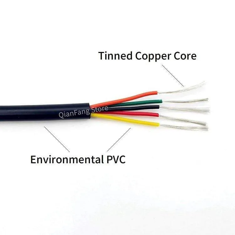 2/5/10M Sheathed Wire Cable 28 26 24 22 20 18 16 AWG Copper Signal Cable 2 3 4 5 6 7 8 10 Core Soft Electronic Audio Wire UL2464