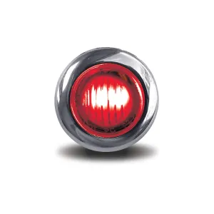 3/4" Round Clear Red LED Stop, Turn & Tail Light (3 Diodes)