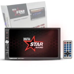 7 Inch - Star Sound SSMP5-7550BT Double Din Media Player With Bluetooth