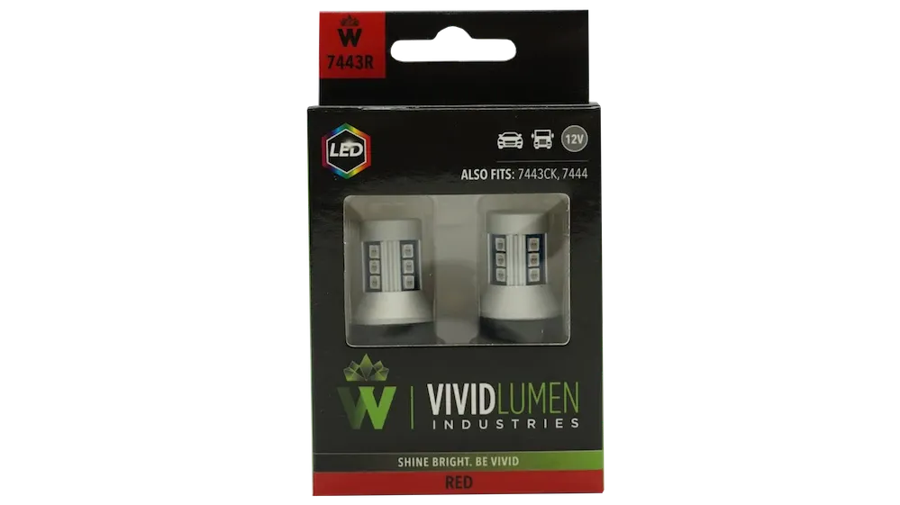 7443 Red LED Bulbs High Output (Pair)