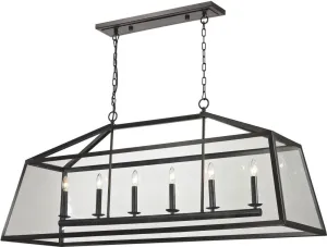 Alanna 6 Light Pendant In Oil Rubbed Bronze and Clear Glass