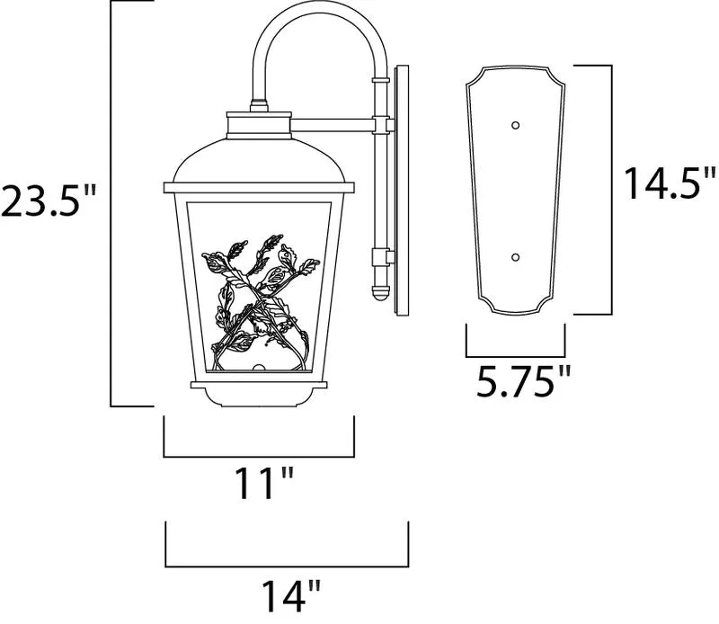 Arbor 11" 2 Light Outdoor Wall Mount in Adobe