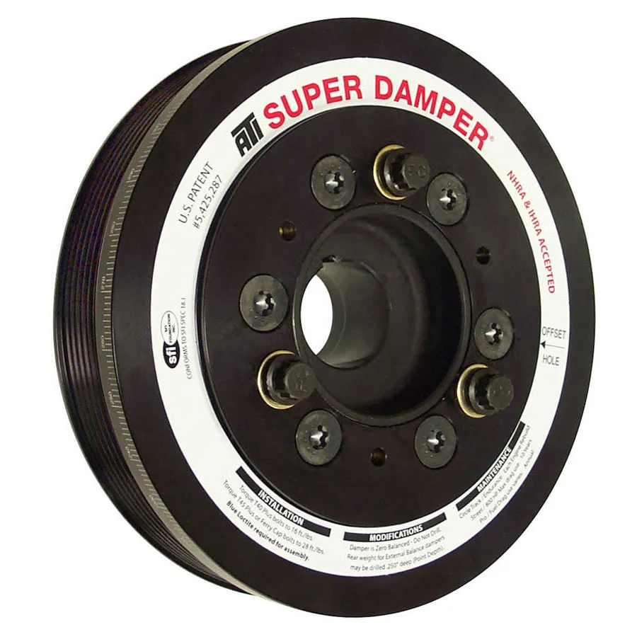 ATI Serpentine SFI 18.1 Super Damper - 6.780 in OD - Black - Internal Balance - GM LS-Series