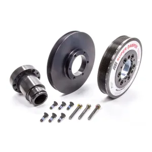 ATI Serpentine SFI 18.1 Super Damper - 7.425 in OD - AC Pulley - Black Oxide - Internal Balance - GM LS-Series