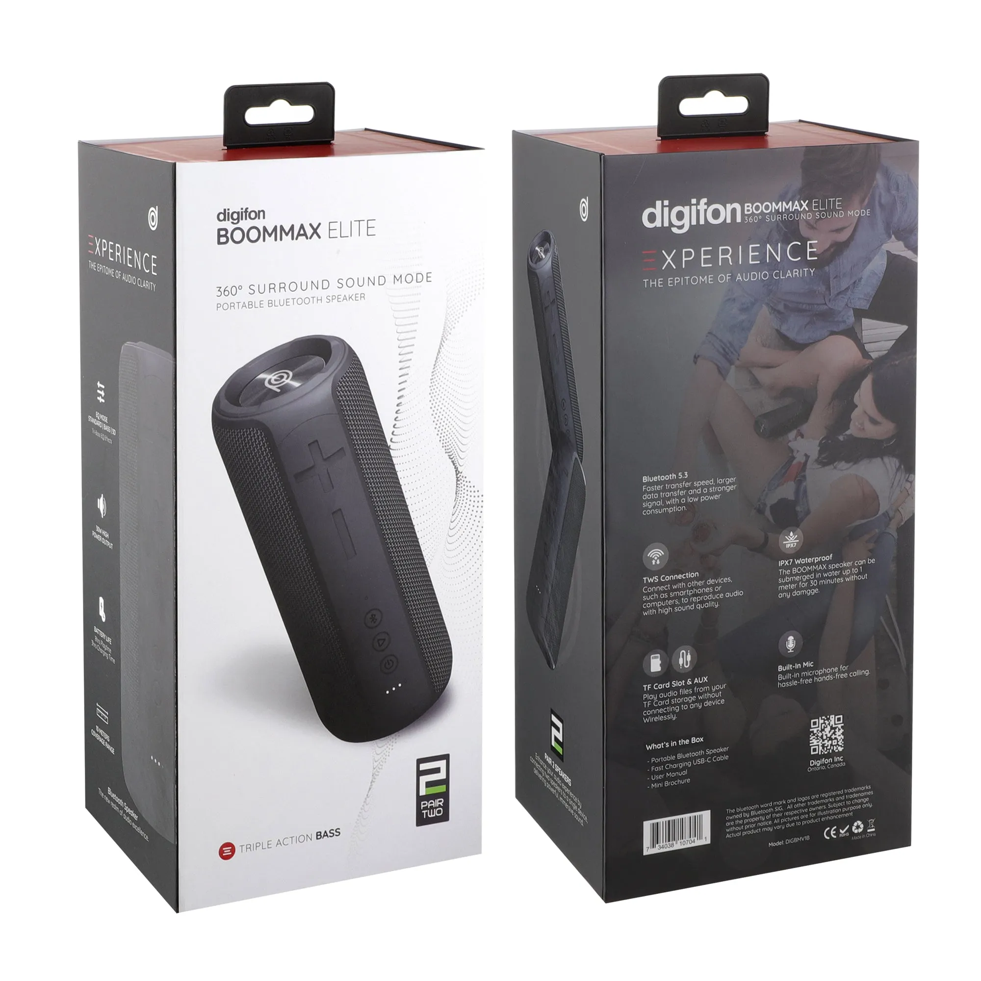 BoomMax Elite 30W Bluetooth Speaker - Powerful Sound, Tri-Bass EQ, IPX7 Waterproof, 8-Hour Playtime, USB-C Fast Charging - digifon