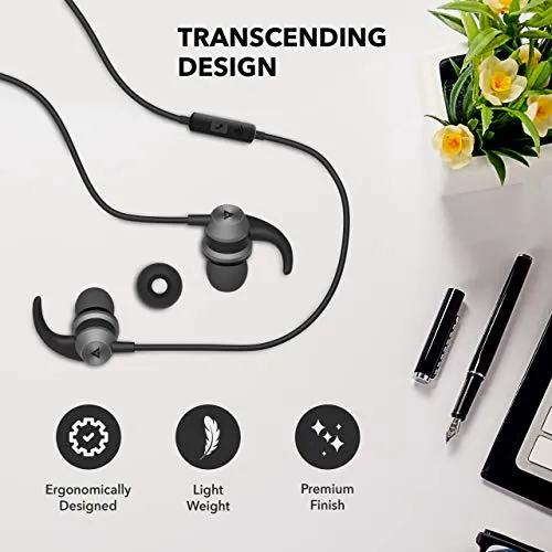 Boult Audio BassBuds X1 in-Ear Wired Earphones with Mic and 10mm Powerful Driver for Extra Bass and HD Sound (Grey)