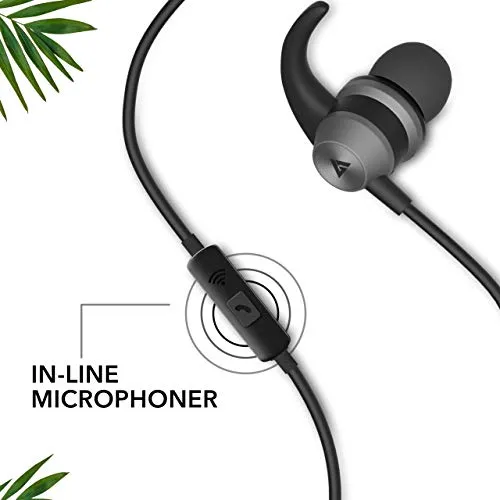 Boult Audio BassBuds X1 in-Ear Wired Earphones with Mic and 10mm Powerful Driver for Extra Bass and HD Sound (Grey)