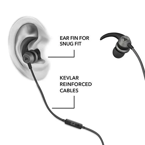 Boult Audio BassBuds X1 in-Ear Wired Earphones with Mic and 10mm Powerful Driver for Extra Bass and HD Sound (Grey)