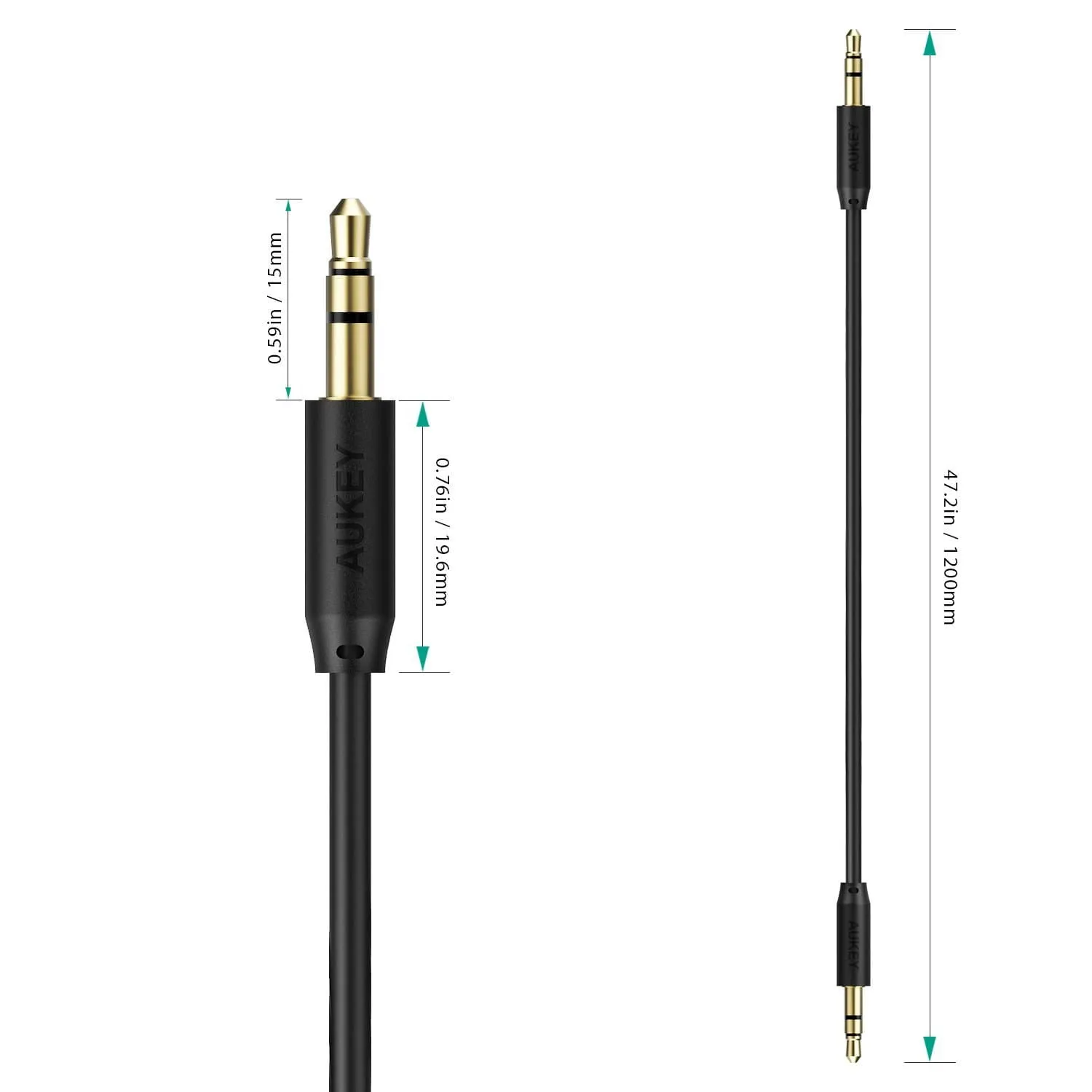 CB-V10 Premium 3.5mm Audio Gold Plated AUX Cable 1.2 METER