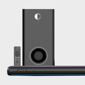 Cellecor Tim Bar 180W Wireless Soundbar with 2.1 Channel| Bluetooth Speaker| USB, HDMI, AUX, Bluetooth, Optical, Sleek & Minimal Design