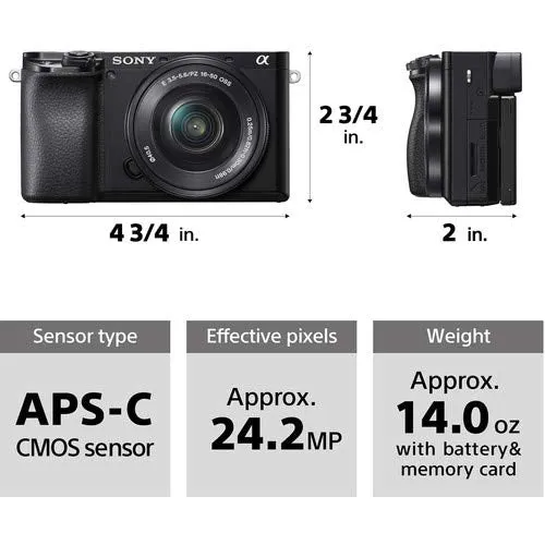 Certified Refurbished - Sony ILCE6100Y/B Alpha 6100 APS-C Mirrorless Camera   16-50mm   55-210mm Lenses