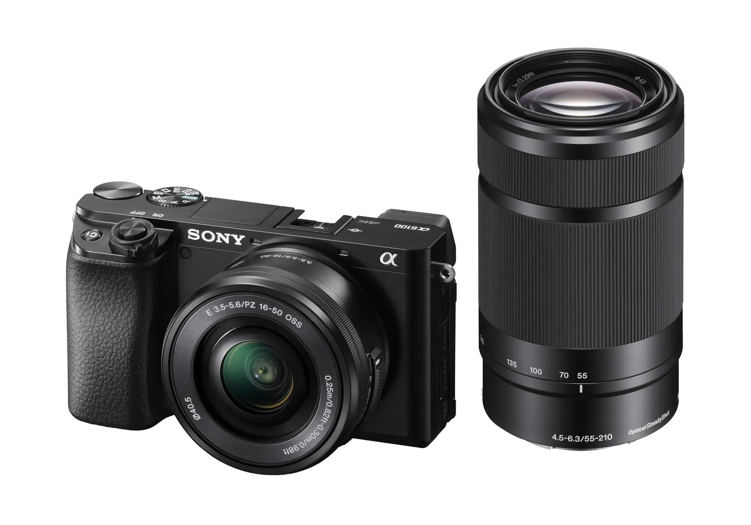 Certified Refurbished - Sony ILCE6100Y/B Alpha 6100 APS-C Mirrorless Camera   16-50mm   55-210mm Lenses