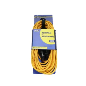 FTS XLR Male -XLR Female Mic Cable Yellow [FTS-TX009 TX012YL/10M]