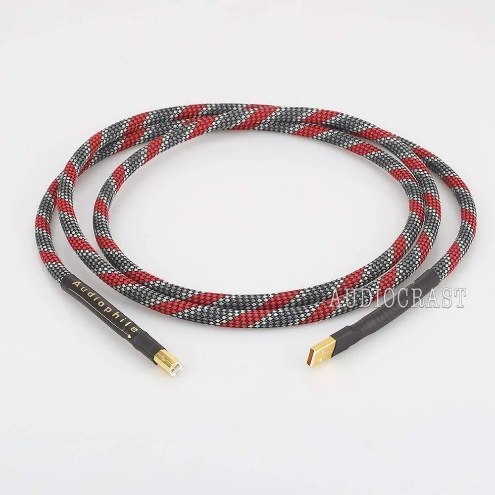 High Quality Hi-End A26 OCC silver plated USB audio cable data USB cable DAC USB hifi cable A-B usb cable