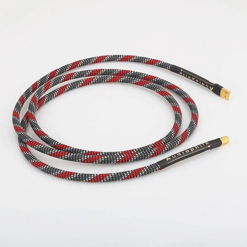 High Quality Hi-End A26 OCC silver plated USB audio cable data USB cable DAC USB hifi cable A-B usb cable