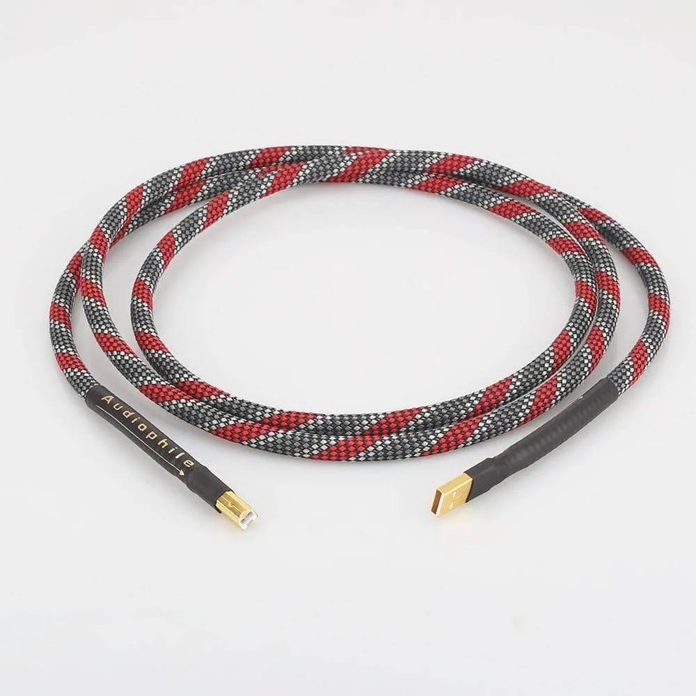 High Quality Hi-End A26 OCC silver plated USB audio cable data USB cable DAC USB hifi cable A-B usb cable