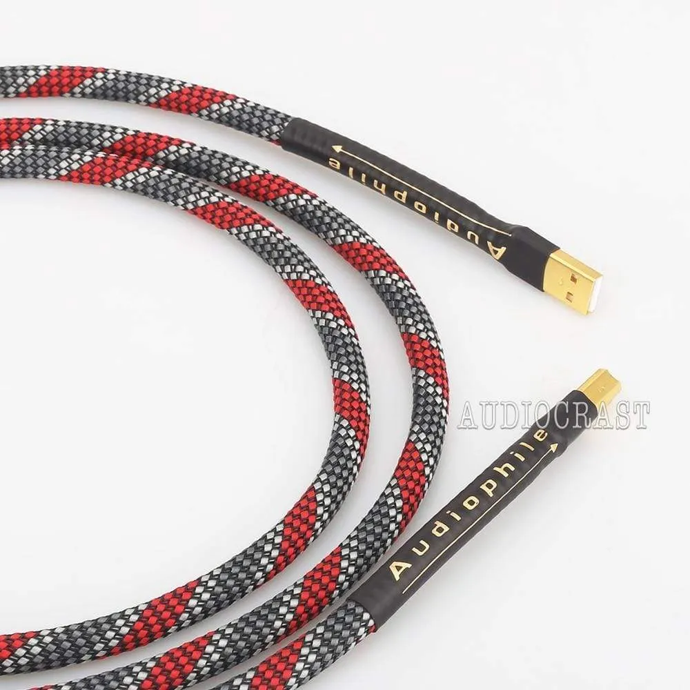 High Quality Hi-End A26 OCC silver plated USB audio cable data USB cable DAC USB hifi cable A-B usb cable