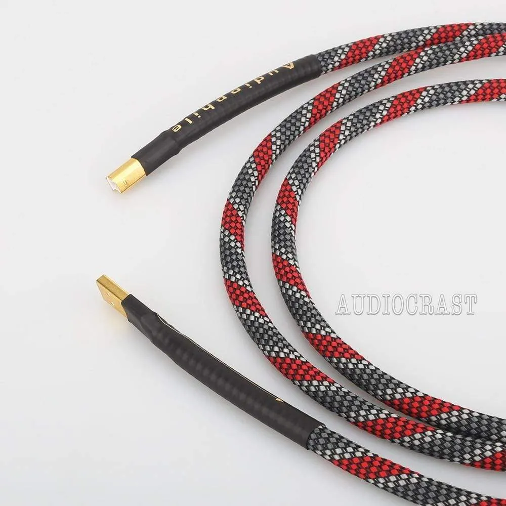 High Quality Hi-End A26 OCC silver plated USB audio cable data USB cable DAC USB hifi cable A-B usb cable
