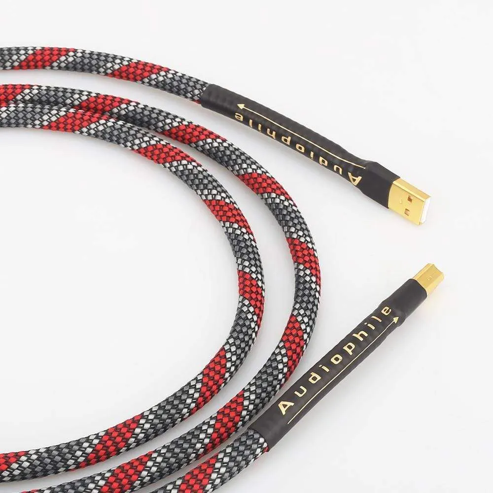 High Quality Hi-End A26 OCC silver plated USB audio cable data USB cable DAC USB hifi cable A-B usb cable
