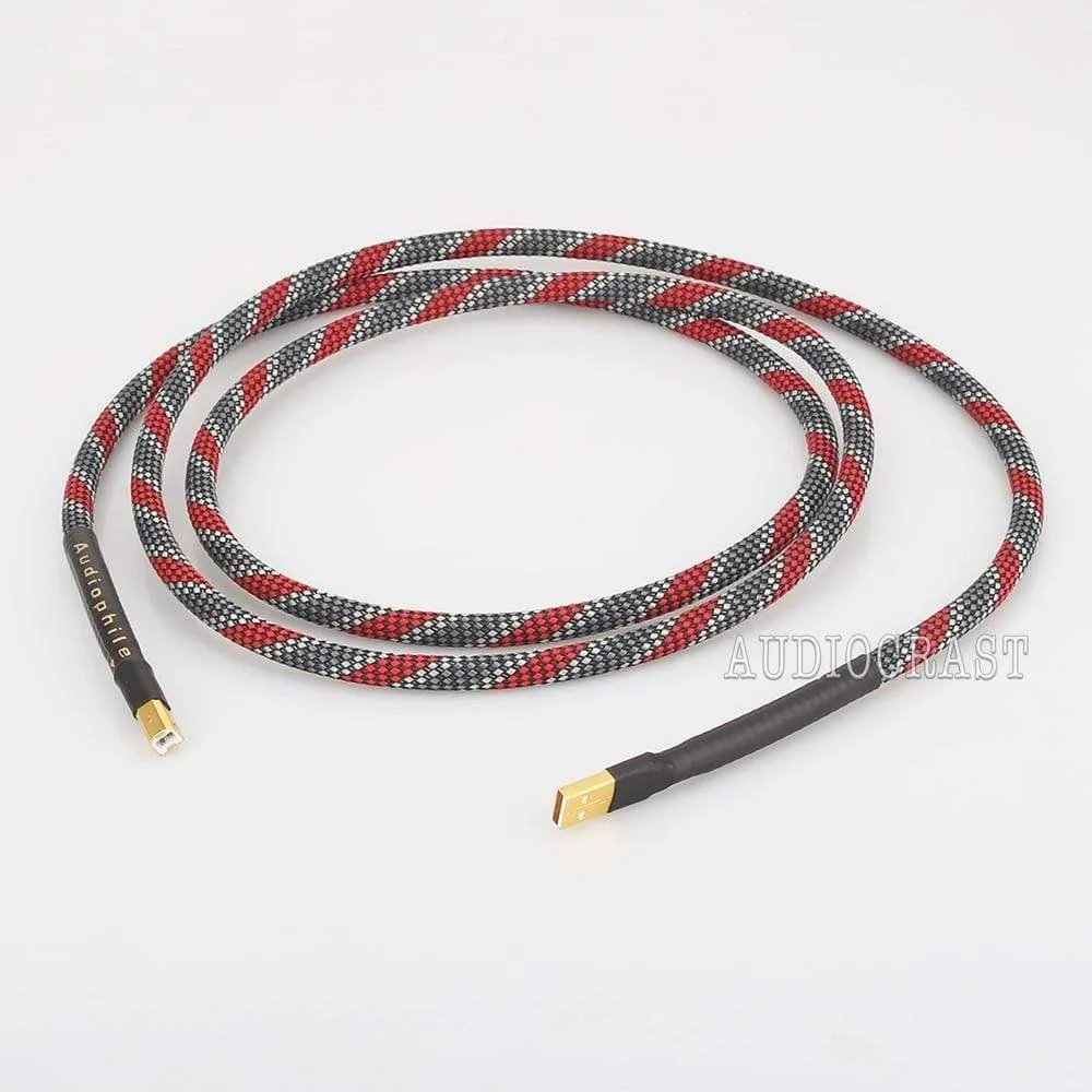 High Quality Hi-End A26 OCC silver plated USB audio cable data USB cable DAC USB hifi cable A-B usb cable