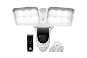 Home Monitoring Kit featuring 1080p HD Video Doorbell, Floodlight and 2 Window / Door Motion Sensors