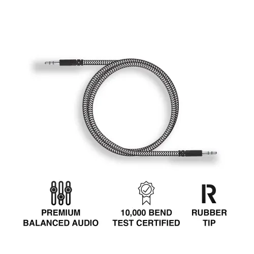 iHip 3ft Braided Auxiliary Audio Cable