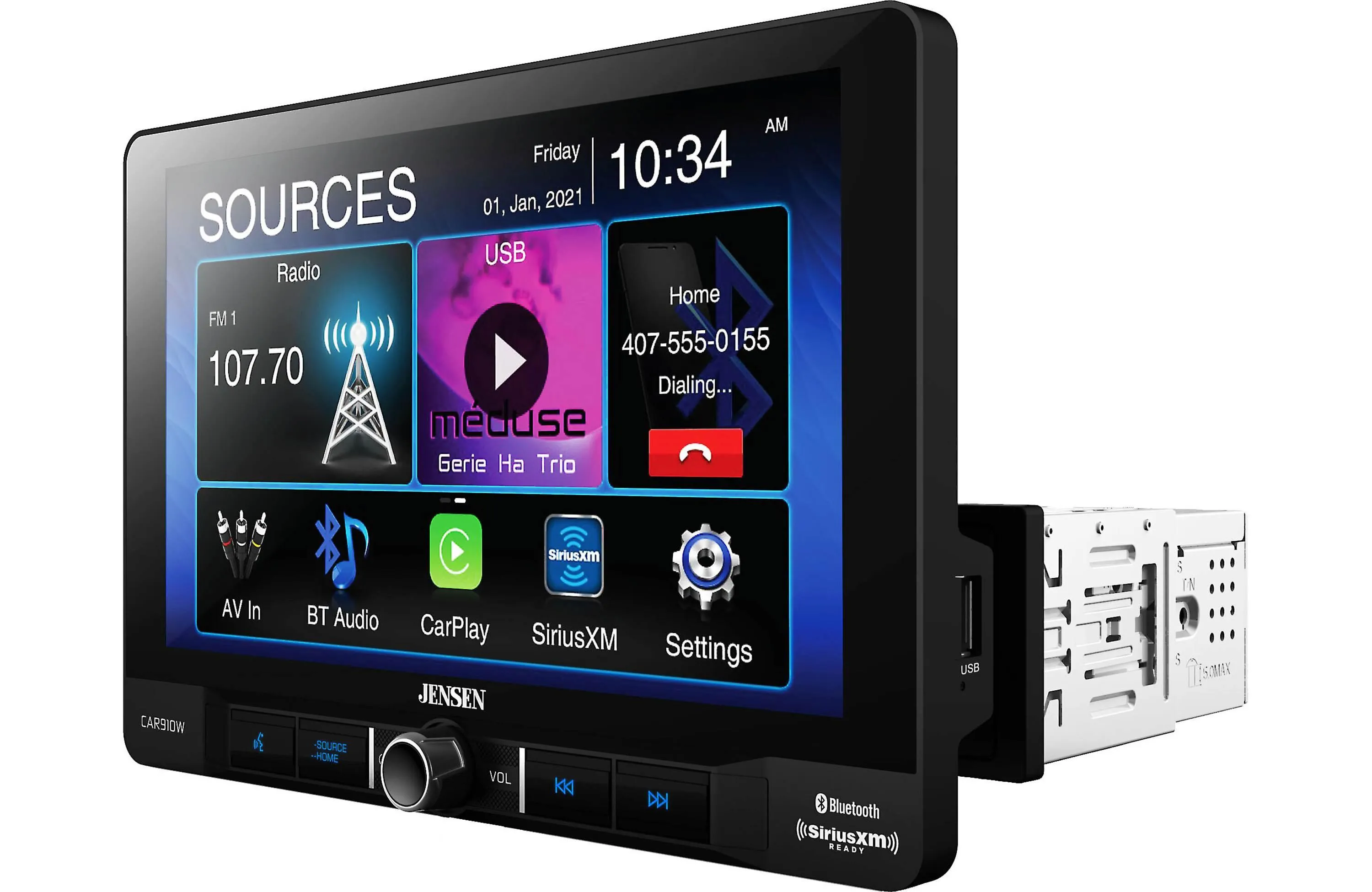 Jensen CAR910W 9″ Multimedia Receiver w/ Wireless Apple CarPlay / Android Auto