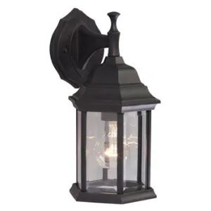 Outdoor Cast Aluminum Lantern 301830BLK - Black Finish, Clear Beveled Glass, 100W Bulb, Med. Base, Non-Dimmable