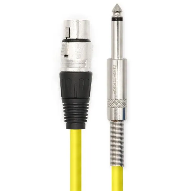 Professional Mic Cable 6.35mm (1/4) Male Mono Jack to 3 Pin XLR Microphone Female Patch Cord for Speaker Bass Amplifier