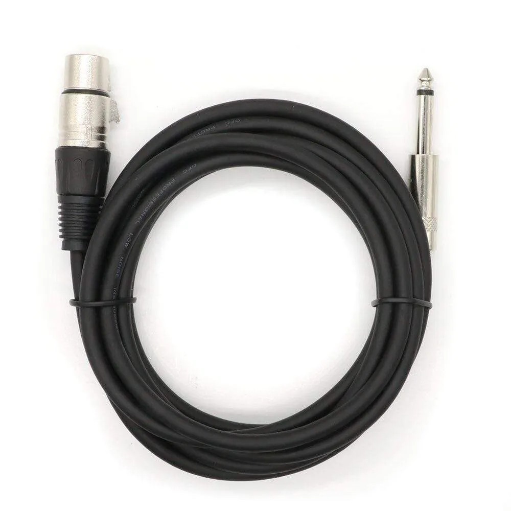 Professional Mic Cable 6.35mm (1/4) Male Mono Jack to 3 Pin XLR Microphone Female Patch Cord for Speaker Bass Amplifier
