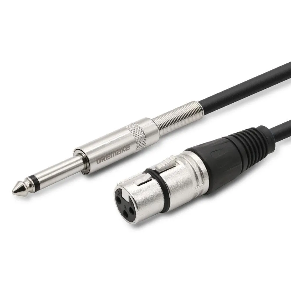 Professional Mic Cable 6.35mm (1/4) Male Mono Jack to 3 Pin XLR Microphone Female Patch Cord for Speaker Bass Amplifier