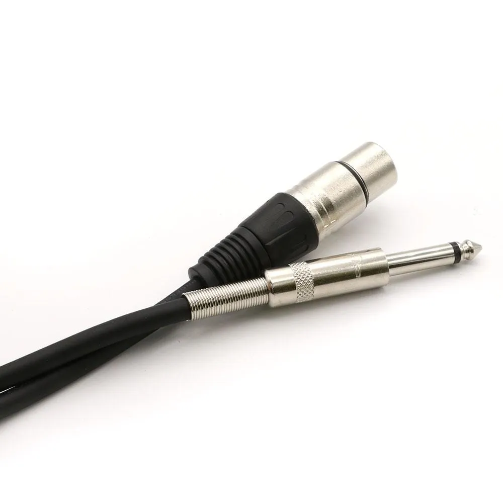 Professional Mic Cable 6.35mm (1/4) Male Mono Jack to 3 Pin XLR Microphone Female Patch Cord for Speaker Bass Amplifier