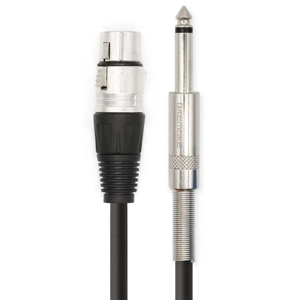 Professional Mic Cable 6.35mm (1/4) Male Mono Jack to 3 Pin XLR Microphone Female Patch Cord for Speaker Bass Amplifier