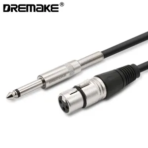 Professional Mic Cable 6.35mm (1/4) Male Mono Jack to 3 Pin XLR Microphone Female Patch Cord for Speaker Bass Amplifier