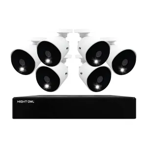 Refurbished 12 Channel 4K DVR with 1TB Hard Drive and 6 Wired 4K Spotlight Cameras