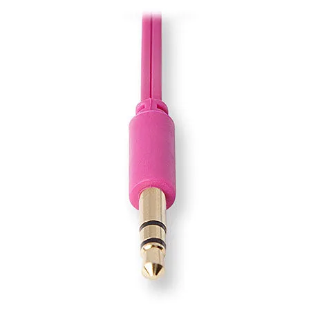 Retractable Headphone Splitter Adapter | Headphone Splitter | Retractable Cord | Pink