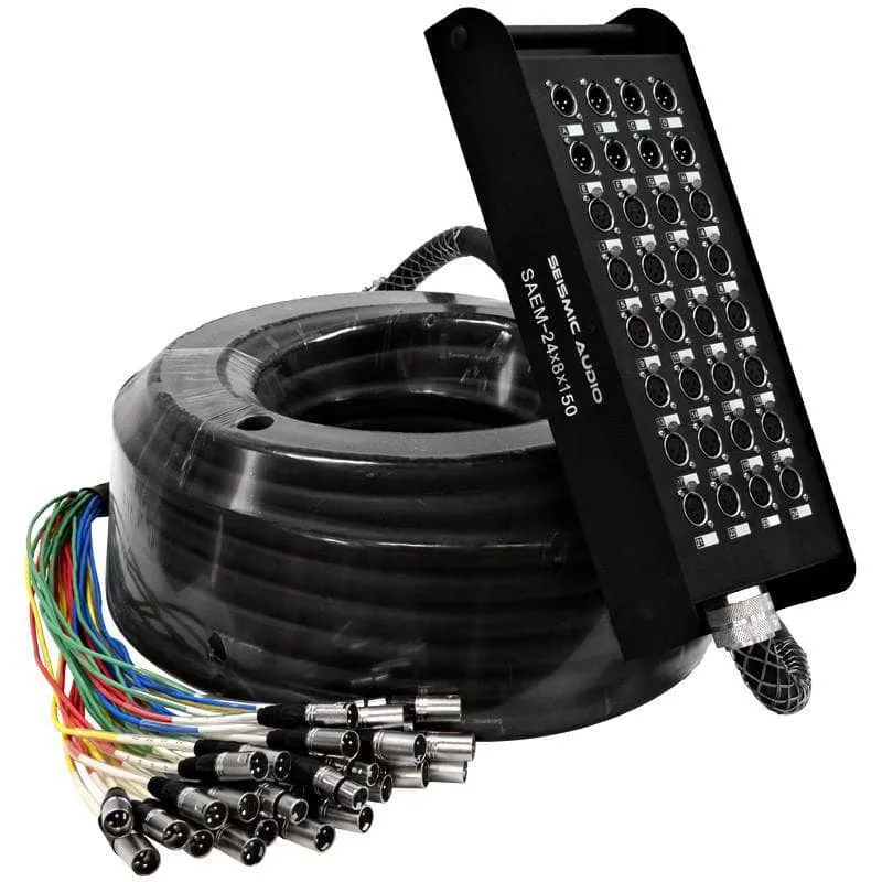 SAEM-24x8x200 - 24 Channel XLR Color Coded Snake Cable - 200 Feet