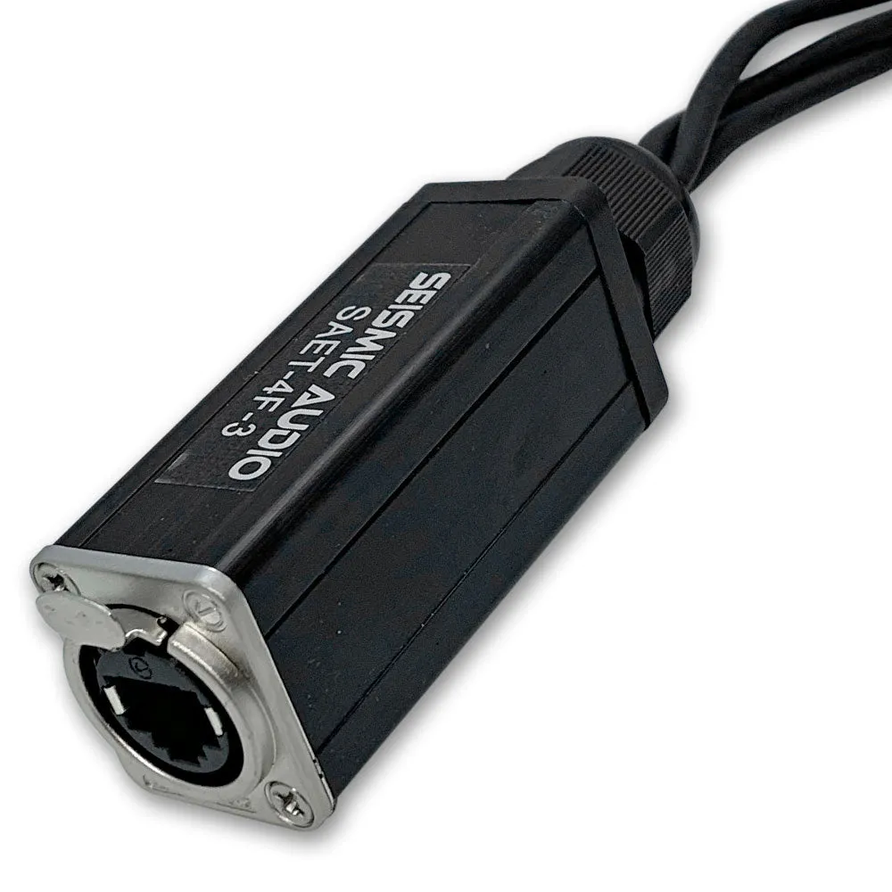 SAET-4F-3 - 4 Channel RJ45 Ethercon to XLR Female Breakout Audio Snake Cable - 3 Feet