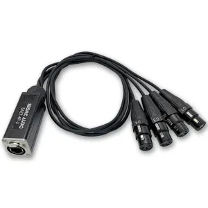 SAET-4F-3 - 4 Channel RJ45 Ethercon to XLR Female Breakout Audio Snake Cable - 3 Feet