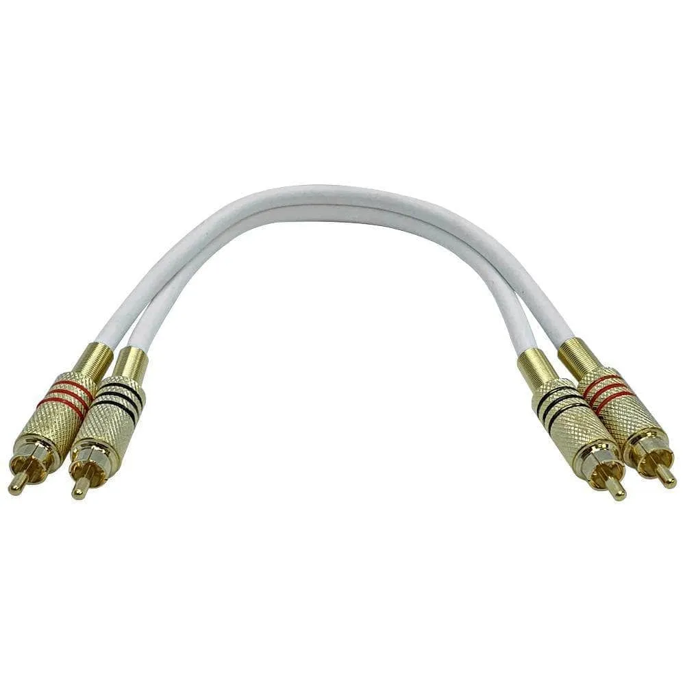 SAPRCA1-RBWY-  4 Pack of Premium 1 Foot Dual RCA Male to Dual RCA Male Audio Patch Cables