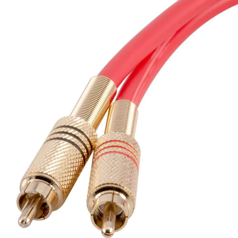 SAPRCA1-RBWY-  4 Pack of Premium 1 Foot Dual RCA Male to Dual RCA Male Audio Patch Cables