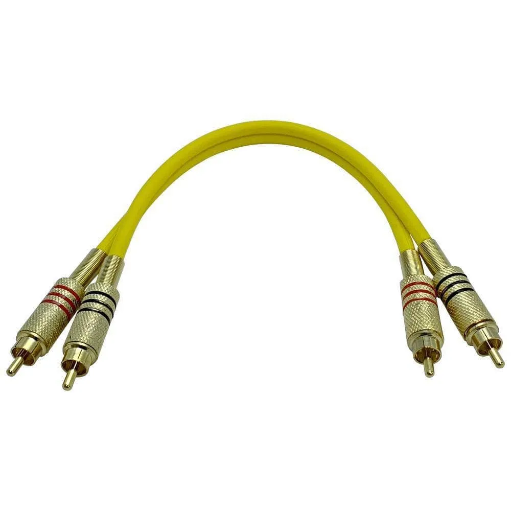 SAPRCA1-RBWY-  4 Pack of Premium 1 Foot Dual RCA Male to Dual RCA Male Audio Patch Cables