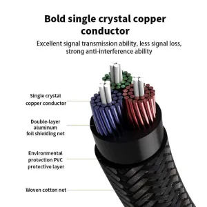 TODN 1 Pair RCA Cable 99.999% OCC Stereo RCA Cable High-performance Premium Hi-Fi Audio 2RCA to 2RCA Mixer Interconnect Cable T