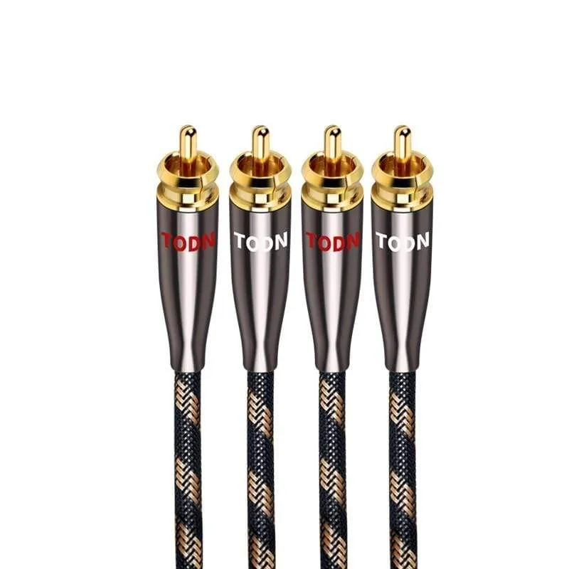 TODN 1 Pair RCA Cable 99.999% OCC Stereo RCA Cable High-performance Premium Hi-Fi Audio 2RCA to 2RCA Mixer Interconnect Cable T