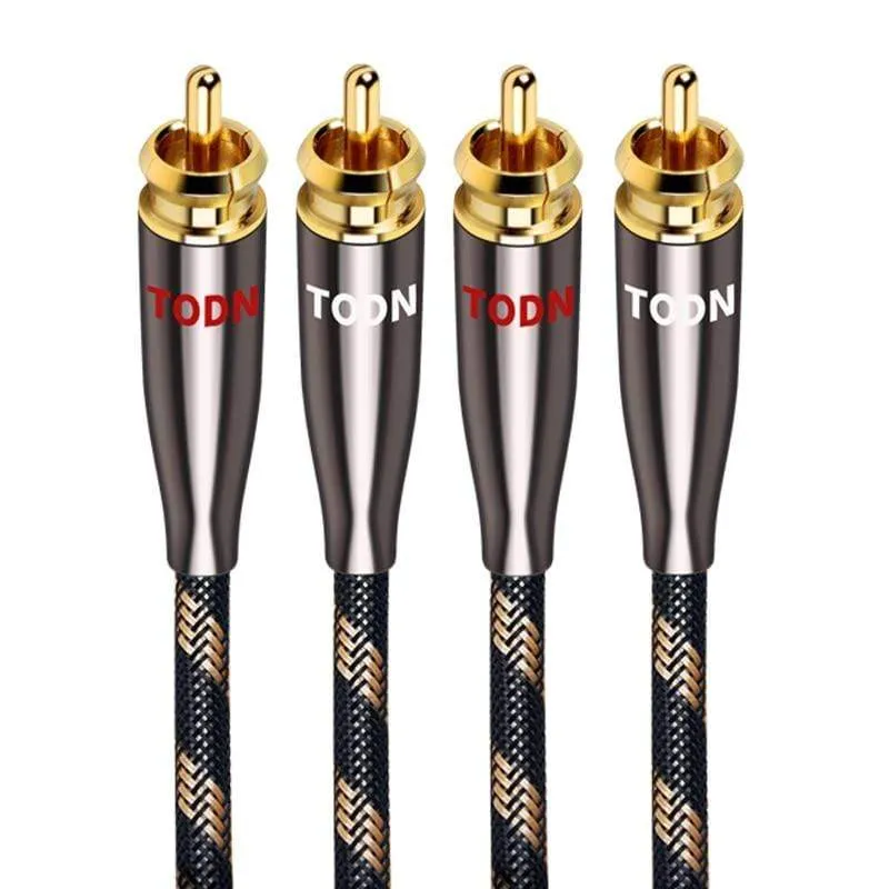 TODN 1 Pair RCA Cable 99.999% OCC Stereo RCA Cable High-performance Premium Hi-Fi Audio 2RCA to 2RCA Mixer Interconnect Cable